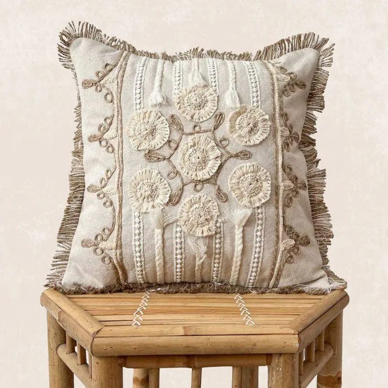 Artisanal Embellished Cushion Cover | Aria