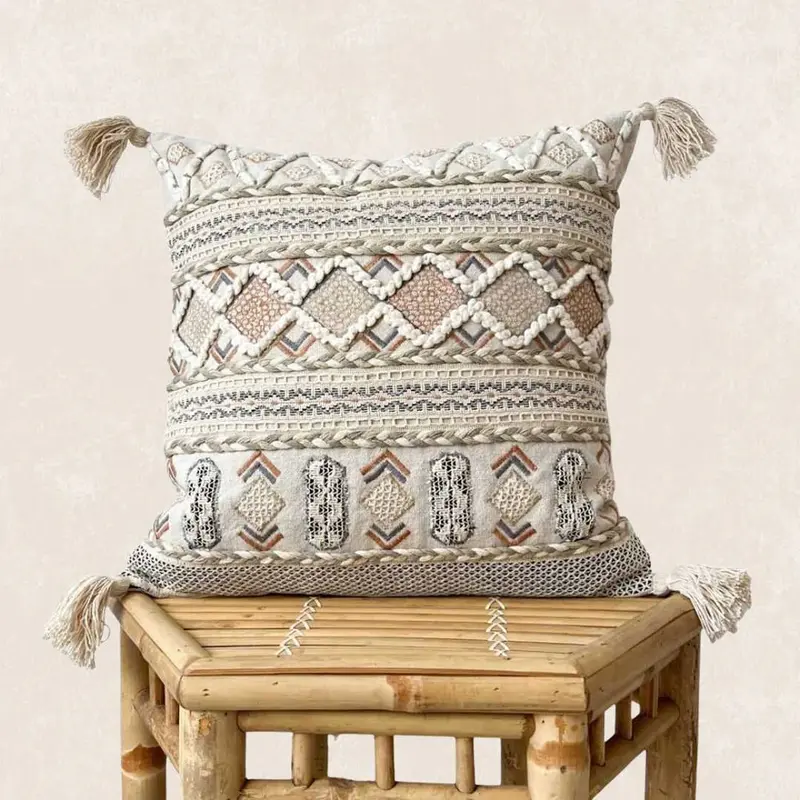 Artisanal Embellished Cushion Cover | Myra