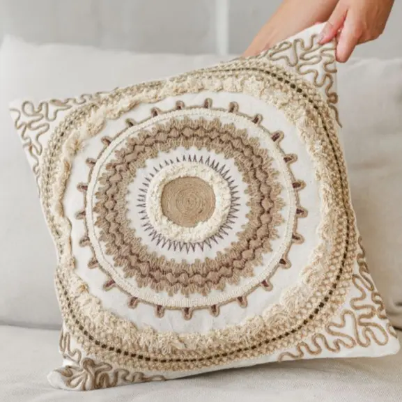 Artisanal Embellished Cushion Cover | Saira