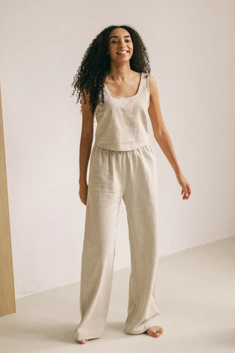 Beige linen set