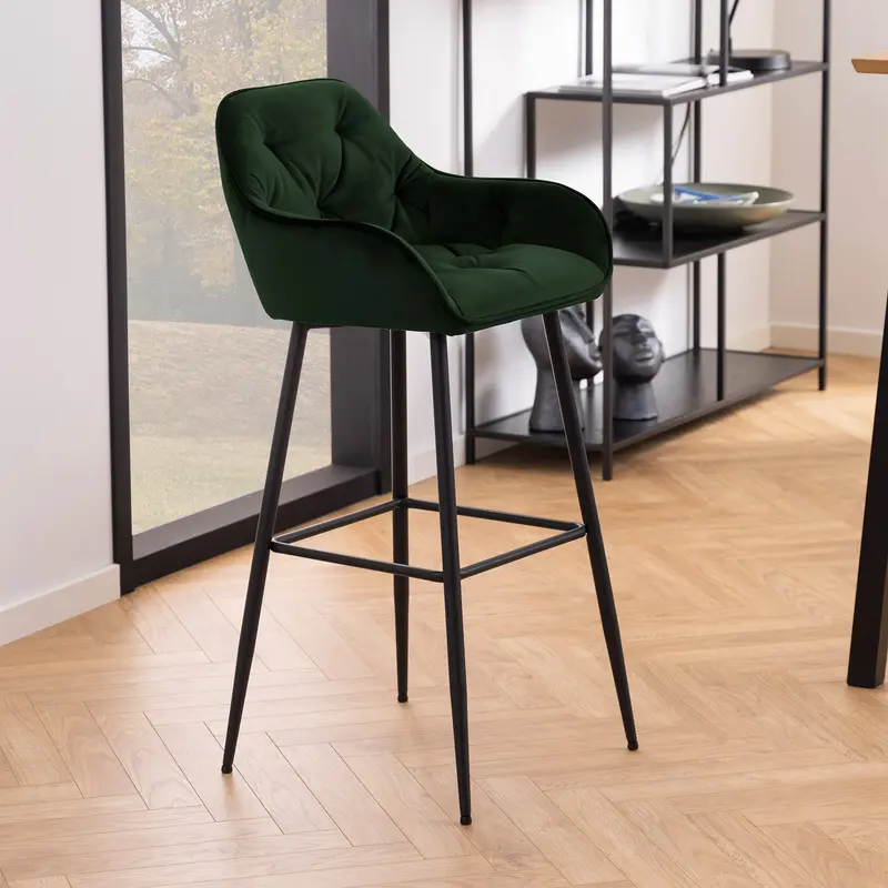 Bendt Barkruk Loren Velvet - Forest Green