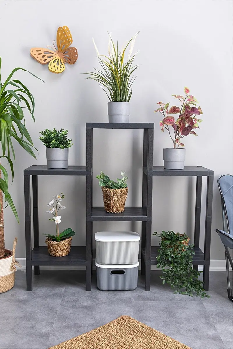 Black 6-Tier Storage Rack - Small Space Bathroom Kitchen Organizer