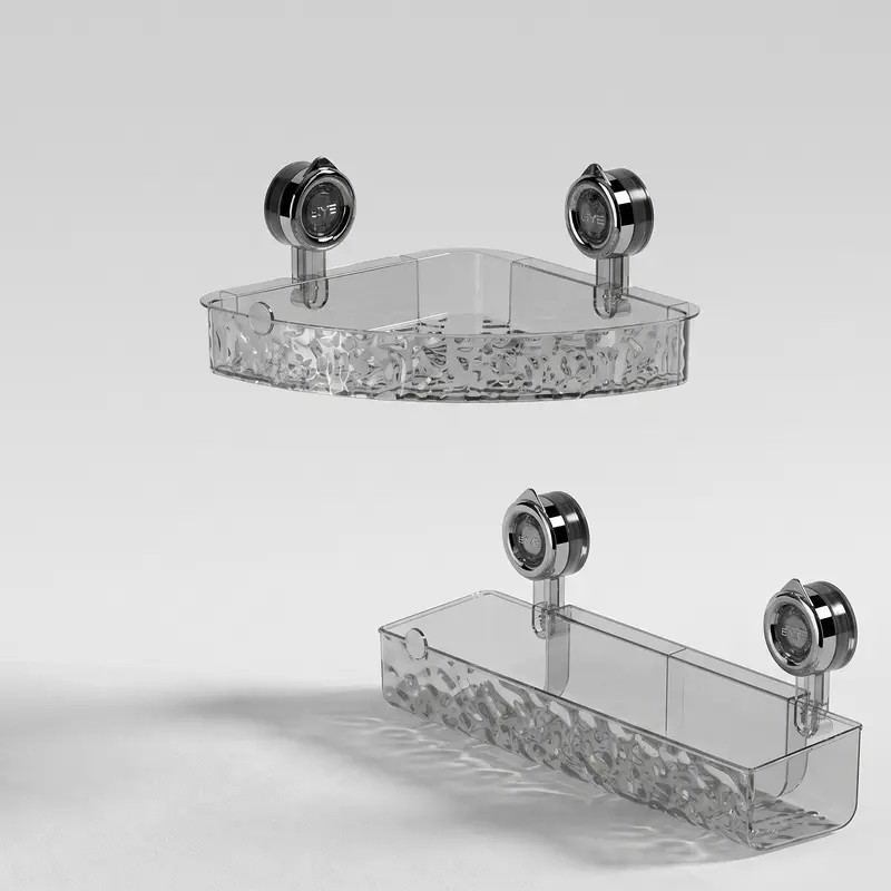 Corner shelf - suction bathroom storage no-drill
