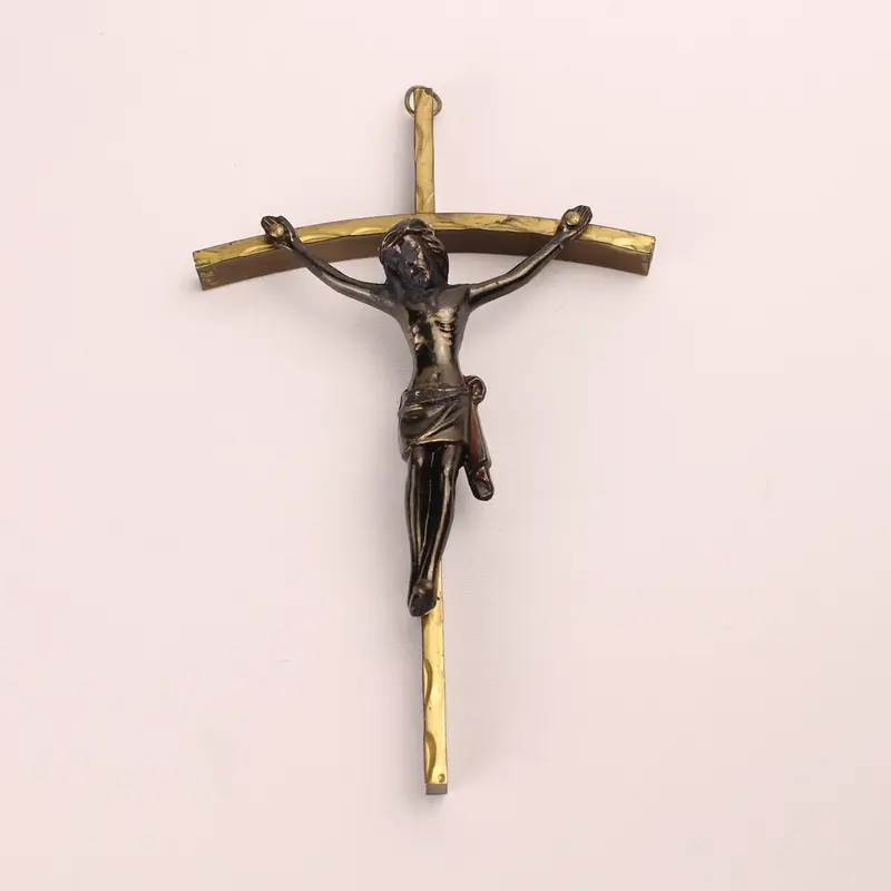Crucifix Wandkruis Messing en Corpus ca. 1950
