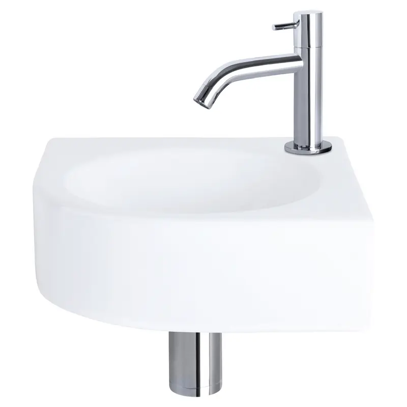 Differnz Cleo Hoekfonteinset Keramiek Wit Chroom 30x30cm
