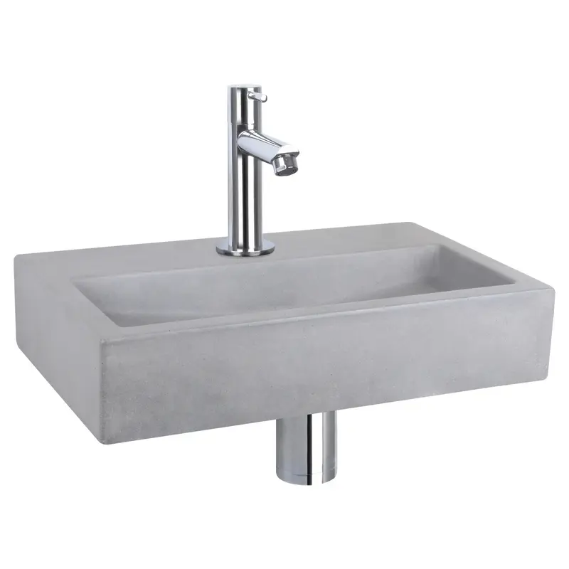 Differnz Flat Fonteinset Beton Chroom Gebogen 38x24cm