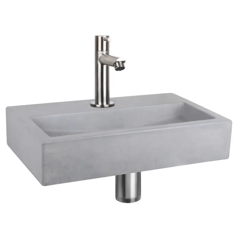 Differnz Flat Fonteinset Beton RVS Gebogen 38x24cm
