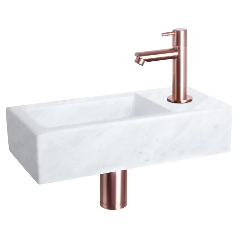 Differnz Helios Fonteinset 38x18cm Marmer Koper Recht
