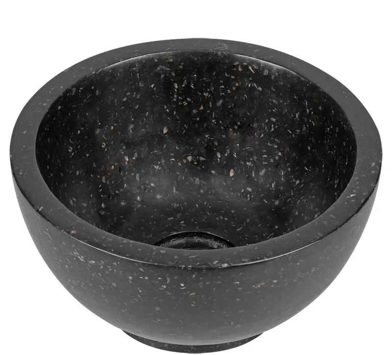 Differnz Rivier Opbouw Waskom Terrazzo Zwart 25cm