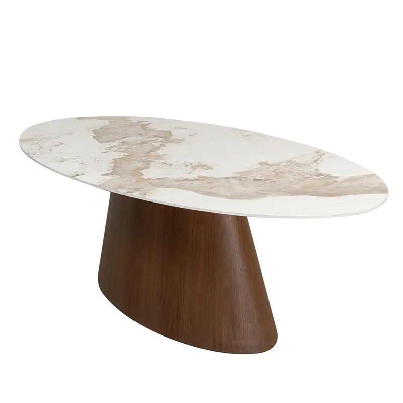 Eettafel Ellipse ceramic marmer