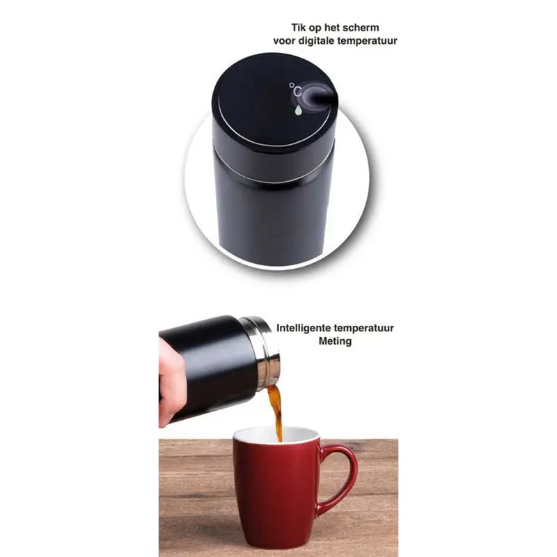 Electrox Digital Thermos with LCD Display - Cream Smart 480ml