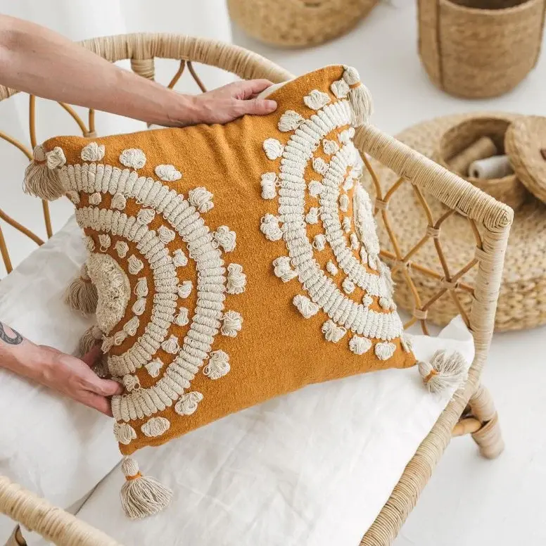 Embellished and Tufted Cushion Cover | Ira
