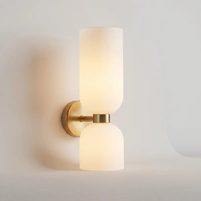 Glass wall light - vertical double-shade Nordic E14 accent