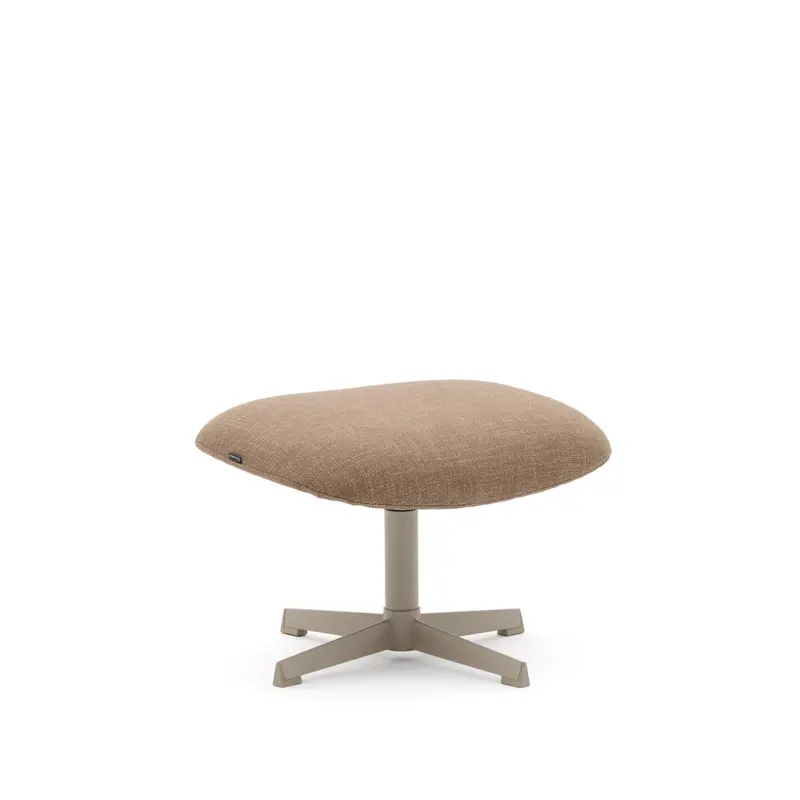 Kave Home Hocker Jaspe Structuurstof - Lichtbruin