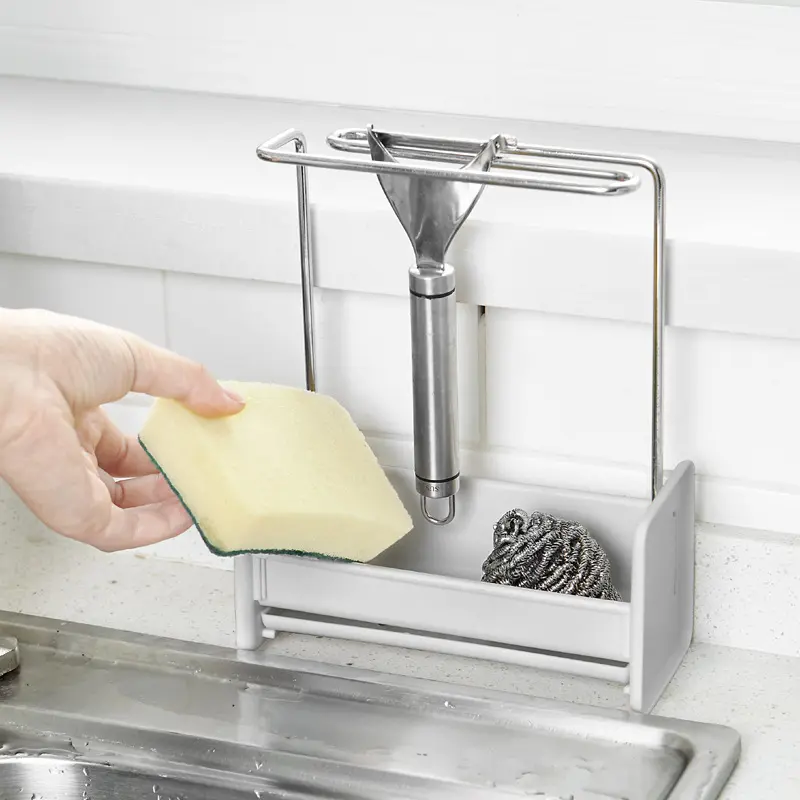 Kitchen Stainless Steel Rag Rack Sponge Rag Ventilating And Draining