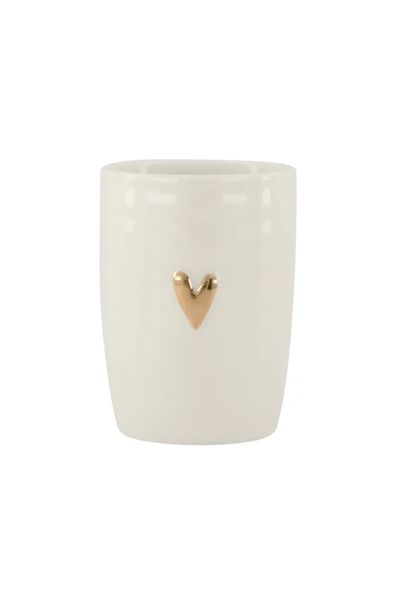 Koffiemok Hartje | white / gold