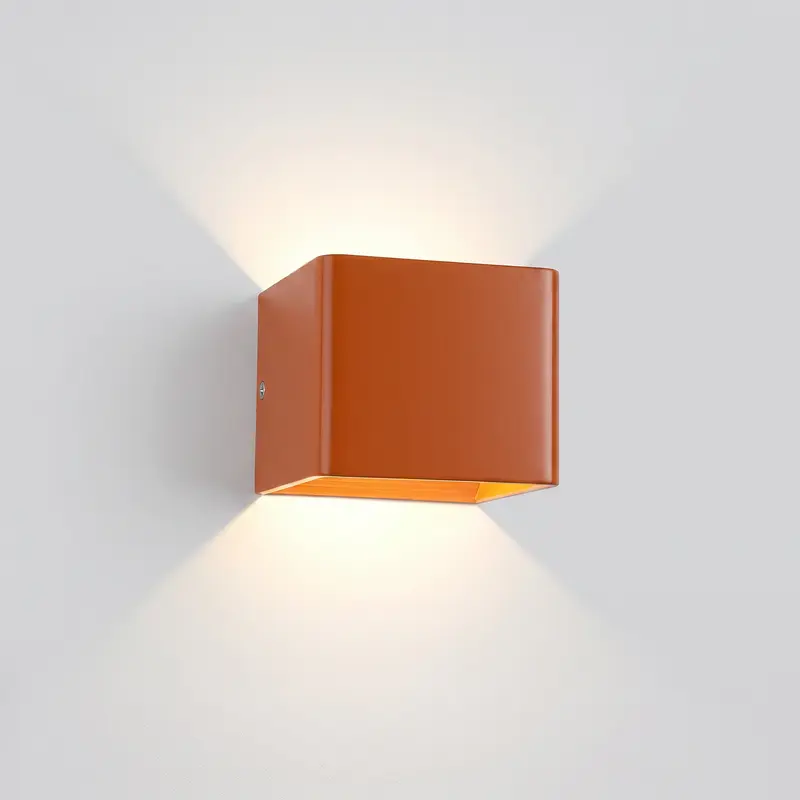 Mini cube wall sconce - up & down LED for hallway & bedside