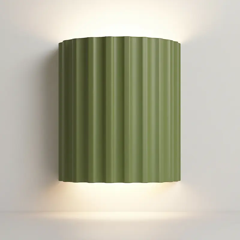 Resin wall sconce - pastel pleated up & down LED accent