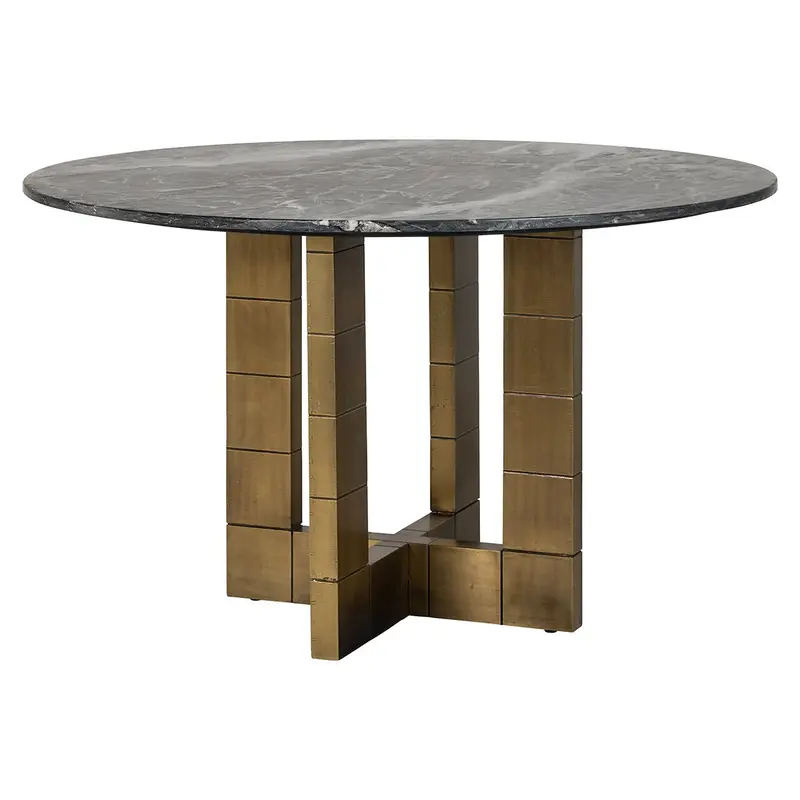 Richmond Ronde Eettafel Collada Marmer 130cm - Brons