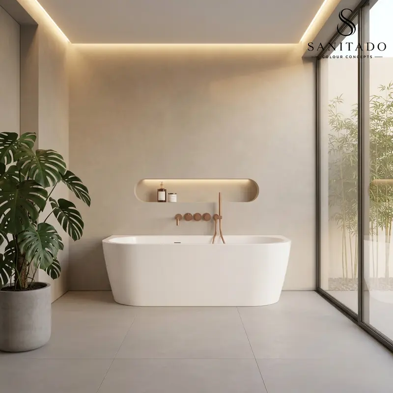 Sanitado Elements Bareiss Luxe Half-vrijstaand Bad 180x80cm Mat Wit