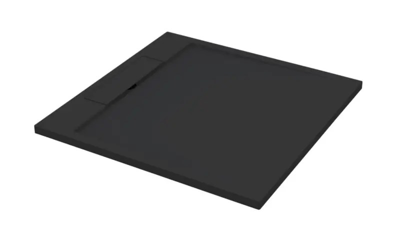 Sanitado Elements Decent Douchebak Mat Zwart 100x100cm Solid Surface