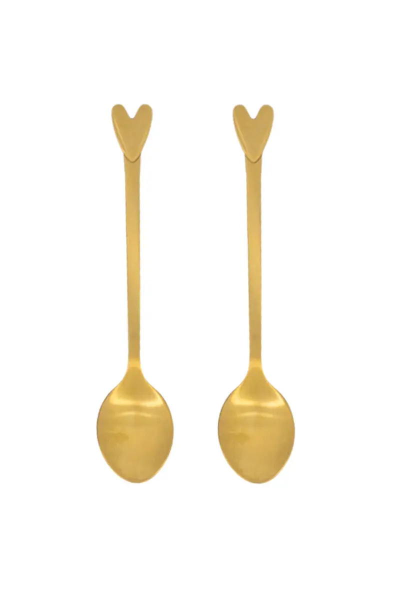 Set van 2 Lepeltjes Hartje | gold