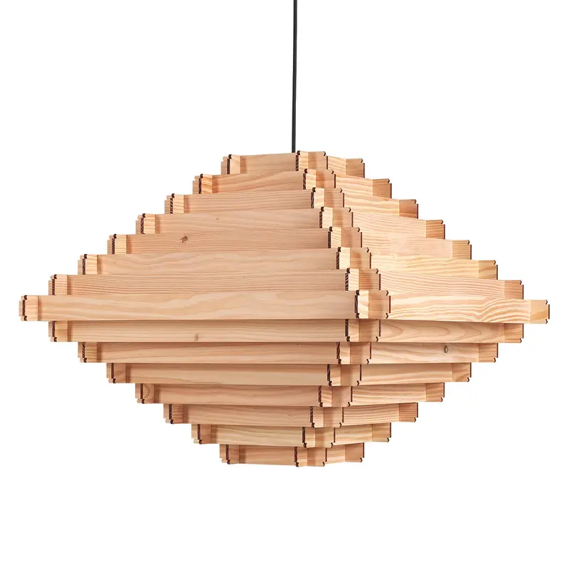Stapellamp 65cm hanglamp van hout