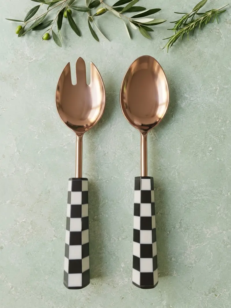 The AZARA Salad Servers – Black & White