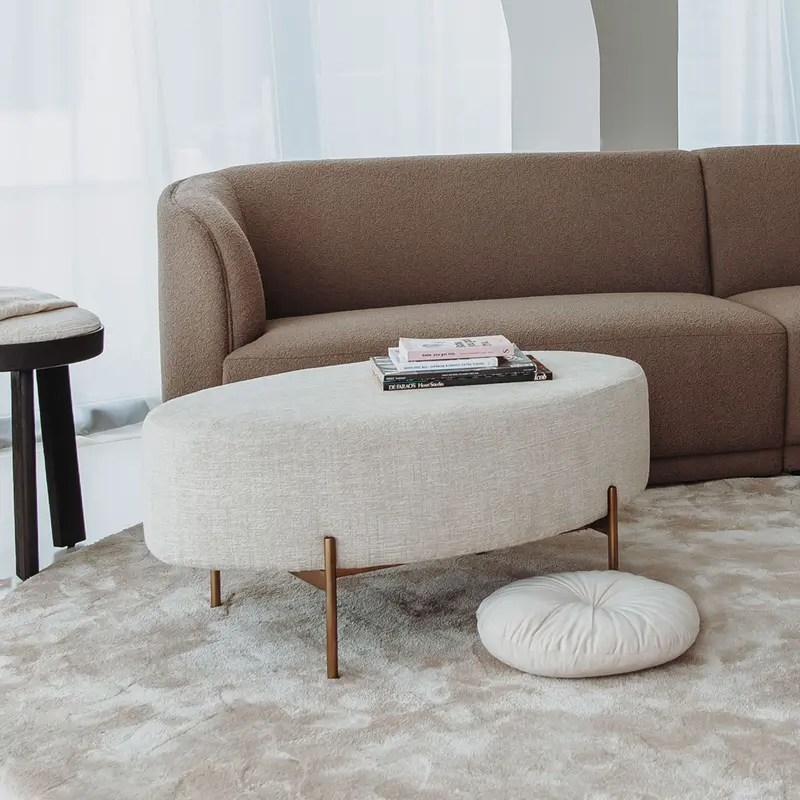 Tower Living Ovale Hocker Ossana 100 x 65 cm - Beige