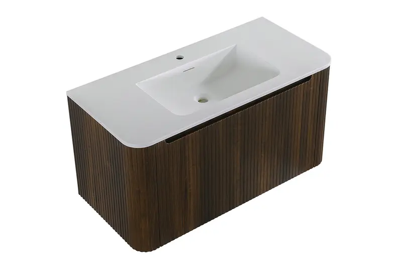 Wiesbaden Sulora Wastafelkast Walnoot Laro Solid Surface 120cm