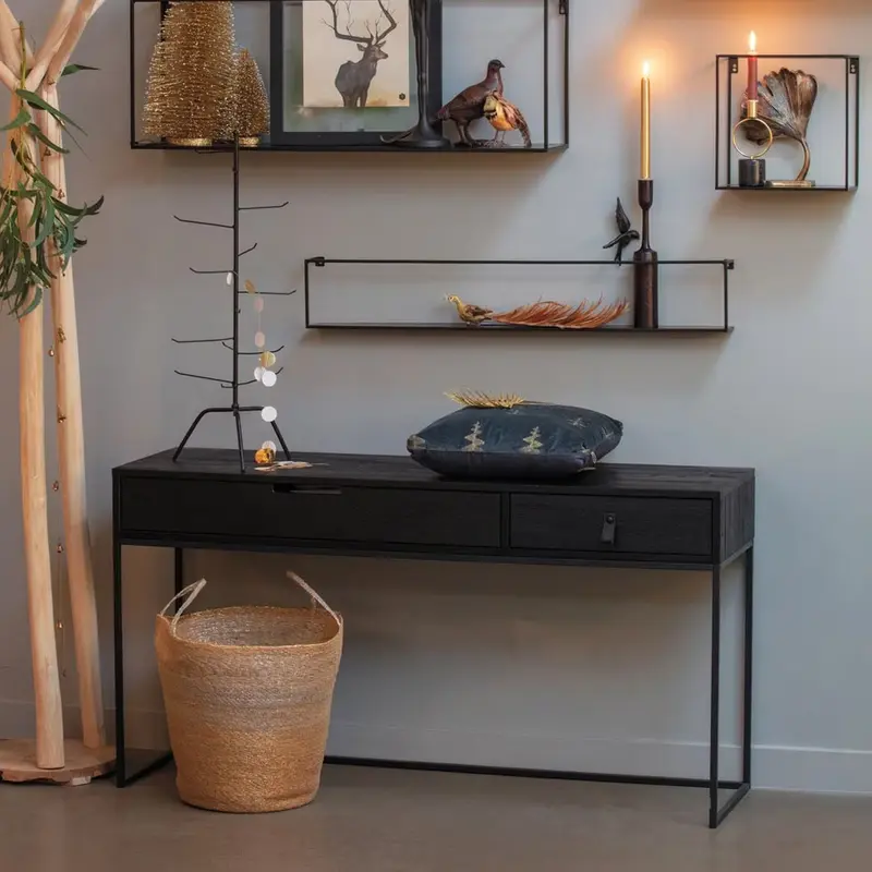 WOOOD Sidetable Silas 140cm - Zwart - Exclusive