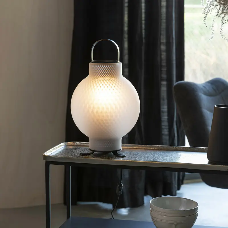 Zuiver Tafellamp Nomad Glas, Ø20 cm - Wit